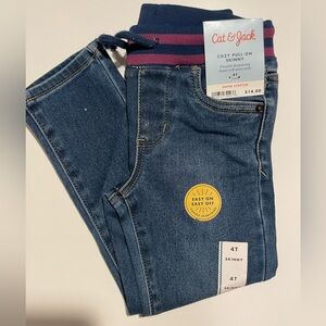 Cat & Jack Kids' Blue Jeans with Pink Stripe